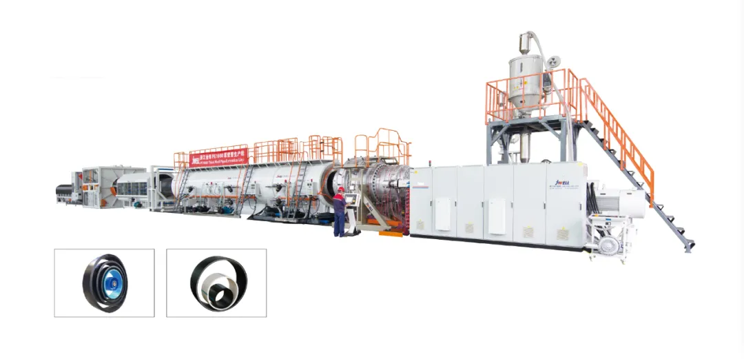 Large diameter HDPE pipe extrusion line