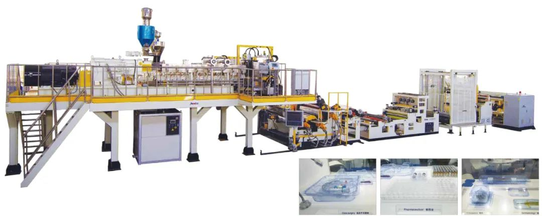 Medical packaging material production line